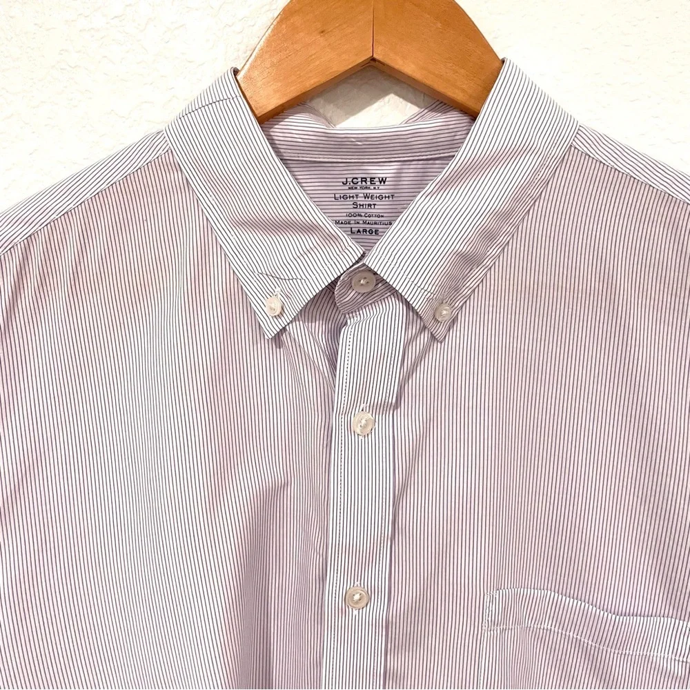 J. Crew Men's Purple Pinstripe Button Down Shirt Size Large